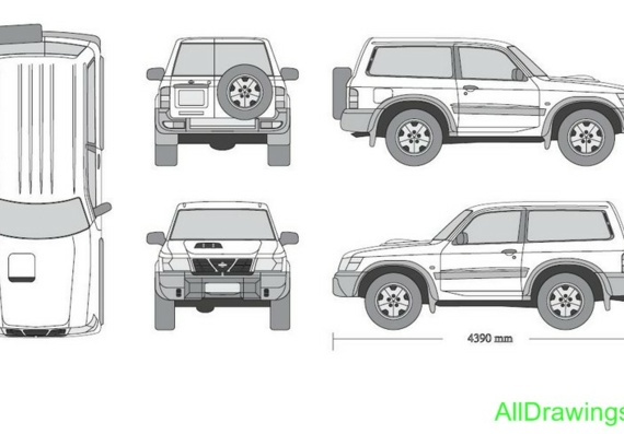 Nissan Patrol GR are drawings of the car